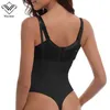 Sexy plongeant U Wechery cou corps Shaper dentelle bout à bout formateur d'attente sous-vêtements amincissants Corset Body sous-vêtements amincissants