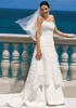 2021 Lace Beach Empire Waist Wedding Dress A-line Strapless Wedding Dress Backless Lace-up Back Vintage Bridal Gowns Satin Court Train Cheap