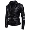 Ropa De Hombre PU Leather Jackets For Men Plus Size Black Printing Zip Mens PU Leather Jacket Mens Coats Jaqueta Masculin M-5XL