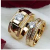 ROMAD Hip Hop bijoux anneaux amoureux couleur or Couple anneaux fête mariage bijoux anneaux pour femmes anillos mujer R4