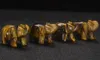 DingSheng 2 inches Natural Crystal Quartz Stone Tiger Eye Elephant Figurine Carving Stone Longevity Chakra Healing Reiki Stones Carved Craft