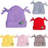 Bebê De Malha De Natal Caro Antler Chapéus Criança Crianças Inverno Quente Cap Crochet Menino Meninas Duplo Grosso Bonés Quentes Chapéus