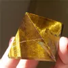 55 g Natural Tiger Eye Quartz Crystal Pyramid Gemstone Quartz Pyramid Mineral Prover ökade energiläkning