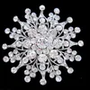 Large Size Silver Plated Clear Rhinestone Crystal Vintage diamante Wedding Brooch pin