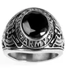 Anel masculino de aço inoxidável punk banhado a prata grande vermelho/azul/preto pedra zircão anéis de dedo para homens mulheres anéis masculinos acessórios de joias masculinos
