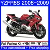 Bodys For YAMAHA YZF600 YZF R6 S YZF R6S 2006 2007 2008 2009 231HM.49 YZF-R6S Factory red hot YZF-600 YZF R 6S R6S 06 07 08 09 Fairing Kit
