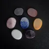 DingSheng naturalny kryształowy kwarc owalny plasterek ametyst obsydian kamienie palmowe okrągłe kryształowy płaski kamień energetyczny Reiki Heal8384656