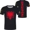 Albanien sommar manlig ungdomsstudent pojke T Shirt Gratis Anpassad Nummer Foto Flagga Skriv ut Textord Personlighet Vildutveckling T-shirt