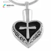 Hurtownie Custom Cylinder Cross Heart Urn Necklace Can Otwarte Perfumy Butelki Kremacja pogrzebowa Wisiorek Biżuteria mody.