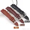factory wholesale Unisex fashion slub embossed Watch Band Strap Push Needle Buckle Leather 3 colors black Brown Tan Steel clasp 12mm~24mm