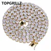 Hiphop alle ijsketting 1 rij micro pave cz stenen tennis ketting kettingen voor mannen vrouwen 20 ", 24", 30 "