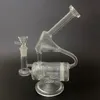 Hurtownie Podwójny Komora Recyklerów Grzebienie Szeiny Szklane Rury Wodne 14mm Kobiet Zjednoczonego Inline Perc Dab Rigs Z Szkłami Bong WP143