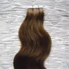 Taśma wątkowe skóry w ludzkich rozszerzeniach włosów 40 sztuk ciało fave przedłużanie włosów klej 100 g 16 "18" 20 "22" 24 "Indian Remy Tape Hair Extensions