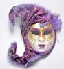 Halloween Cosplay Maskerade Masker Venetië Antiek Geschilderd met Flower Shawl Full Face Party Performance Female Mask