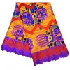 6Yards/pc Top vendita viola tessuto solubile in acqua africano con sfondo blu pizzo di cotone stampato per il vestito LBL39-4