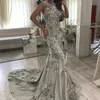 Cristal perlé plume robes de bal 2018 bijou cou sans manches balayage train robe de soirée glamour longue robe de soirée sexy femmes robes formelles