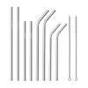 Reusable Stainless Steel Straws straight and bend FDA-Approved three size cleaning brush drinking straw bar tool