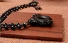 Natural Obsidian Black Jade Agate Lucky Pendant Chinese Dragon Pixiu Donut A46