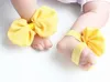 Baby Sandals Bowknot Shoes Cover Barefoot Foot Chiffon Bow Ties Infant Girl Kids First Walker Shoes Photography Props 14 Colors A164