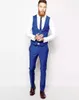 Custom Made Royal Blue Men Suits Slim Fit Business Suits Wedding Suits Tailor Tuxedo Groom Terno Blazer Masculino 3 Pieces Jacket+Vest+Pants