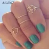 MIDI Knuckle Ringen 4 stks / set Unieke Ring Set Gouden Kleur Knuckle Punk Ringen voor Dames Finger Engagement Trouwringen Sets