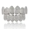 Hip Hop 18K Placcato oro PAVE PAVE CZ ICED-OUT Grillz con barre di stampaggio extra incluse all'ingrosso