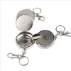 Outdoors Round Cigarette Ashtrays Smoking Accessories Tool Keychain key Ring Metal Holder Storage Stainless Steel Pocket Case