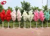 1,5 M 5 pies de altura, árbol de flor de cerezo artificial blanco, columna romana, caminos para boda, centro comercial, accesorios abiertos