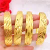 18k gold plated gold color bangle face width 12mm style1-7 flower twill bracelet for women jewelry wholesale retails