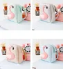 Pu leather coin purse backpack silicone flamingo make up bag Cute change pocket wallet children small coin purse keychain