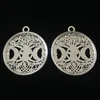 5 x antieke Tibetaanse zilveren Celtics Tree Life Triple Moon Goddess Charms Hangers Kralen Voor Sieraden Maken 35x35mm