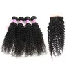 10A Grade Menselijk Haar Bundels Met Vetersluiting Frontaal Recht Lichaam Diepe Watergolf Kinky Krullend Voor Zwarte Vrouwen Nat En Golvend Braziliaans Weft Weave Groothandelsprijs