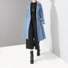 Womens Long Denim Jackets Streetwear 2019 봄 가을 패션 숙녀 캐주얼 Jean Overcoat 칼라 여성 카우보이 코트 다운