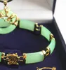 Livraison gratuite nouveau! le plus noble des femmes gp vert jades dragon pendentif boucle d'oreille bracelet ensemble de bijoux