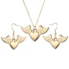 Ensembles de bijoux de coeur de mode Belle Saint-Valentin en acier inoxydable Colliers Chaullaces Ensembles d'oreilles pour les femmes en acier inoxydable