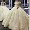 Laço aplicado Dubai vestidos de noiva fora do ombro manga curta fofa vestido de bola vestido de noiva 2018 nova chegada vestidos de casamento princesa saudita princesa