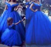 Königsblaue Brautkleider in Übergröße, Strand, Boho, rückenfrei, preiswert, böhmische Straße, Traumbrautkleid, Tüll, bodenlang, Quinceanera-Kleider