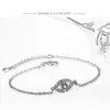 Moda różowe złoto srebrny kolor zło oko kryształowy łańcuch cyrkonu link bransoletki bransoletki dla kobiet kryształowy prezent biżuterii 5736134
