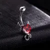 Оптовые сексуальные любовные сердца Belly Button Button Belly Piercing Циркон Кристалл Кузов Ювелирные Изделия Пуль Пирсинг Кольца Женщины Медицинская нержавеющая Сталь