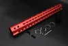 15 '' pollici Keymod / M-lok Style Handguard Rail Free Galleggiante Picatinny Mount System_Red Colore Anodizzato Spedizione Gratuita