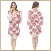 Robes de demoiselle d'honneur 2019 cadeaux de demoiselle d'honneur personnalisés coton imprimé Floral Robes de soirée de mariée manches longues M XXL