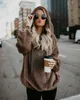 European autumn winter new fashion long sleeve hooded solid color sweater jacket S~5XL support mixed batch