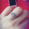 Conjuntos de brincos de anel de casamento autênticos 925 joias de prata para Pandora Square CZ diamante anéis elegantes brincos com caixa original