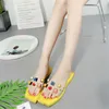 lovely sandals 2018 new transparent flat sandals &slippers female summer non-slip flat with flip-flops stylish wear color rivet slippers