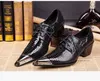 Урожай сияние черные мужские дизайнерские туфли натуральная кожа 5 см Коренастые каблуки мужские свадебные ботинки заостренные носки мужские повседневные мокасины