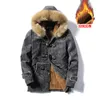 Homme hiver bovin corne bouton gros col fourrure velours laine manteau chaud veste couple long Parkas