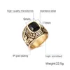 Stainless Steel United States Rings with Stone Gold Vintage Casting Mens Ring Antique Finish