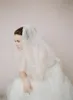 High Quality Bridal Veils With Cut Edge Elbow Length Two Layer Tulle Netting White Elegant Hotselling Wedding Bridal Veils #V017