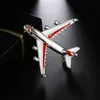 10 sztuk Cute Little Airplane Broszka Niebieski Czerwony Emalia Silver-Color Metal Brooches Pin Fighter Samolot Model Biżuteria