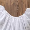Meninas Crianças Conjuntos 2-7T Baby Girl Lace Shirts + Flower Alargamento Pants 2pcs Ternos 2018 Nova Primavera infantil Princesa Outfits Crianças Roupa D401